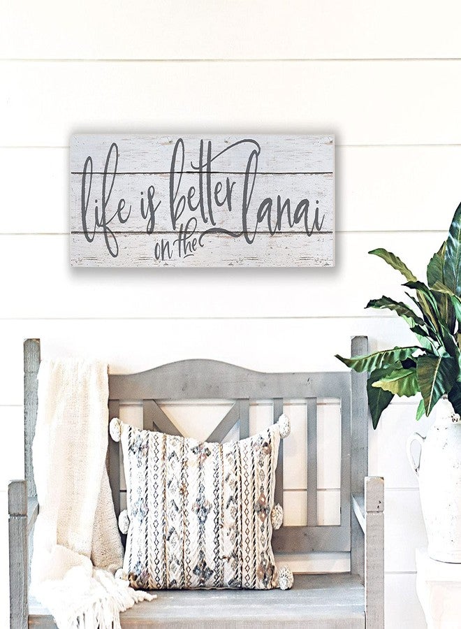 كيندريد هارتس لوحة "قلوب متآلفة" مقاس 35 × 10 بوصة، لون أبيض/أزرق داكن، مكتوب عليها "الحياة أجمل في لاناي"، للاستخدام الداخلي والخارجي - Image 2