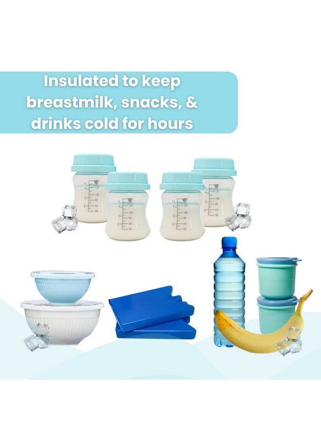 Zomee Zomee Breastmilk Baby Bottle Cooler Travel Bag - Insulated to Keep Milk Cold - Includes 2 Ice Packs and 4 Bottles - Perfect for Nursing Moms - Image 3