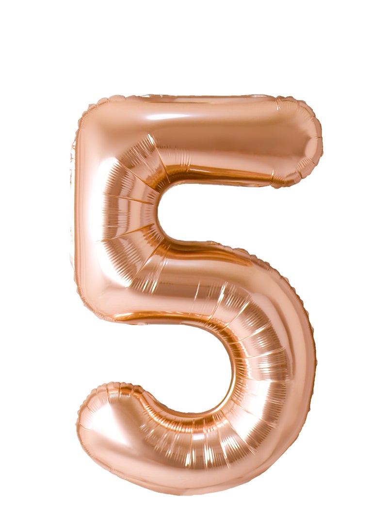 Party Zone Champagne Gold Foil Balloon Number 5 33" 