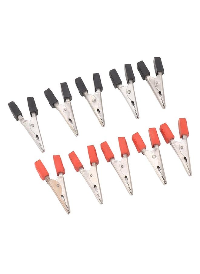 Thoraya 20 Pcs Crocodile Clip Red and Black 1cm Opening Electrical Test Clamp Stainless Steel Battery Cable Clips  - Image 3