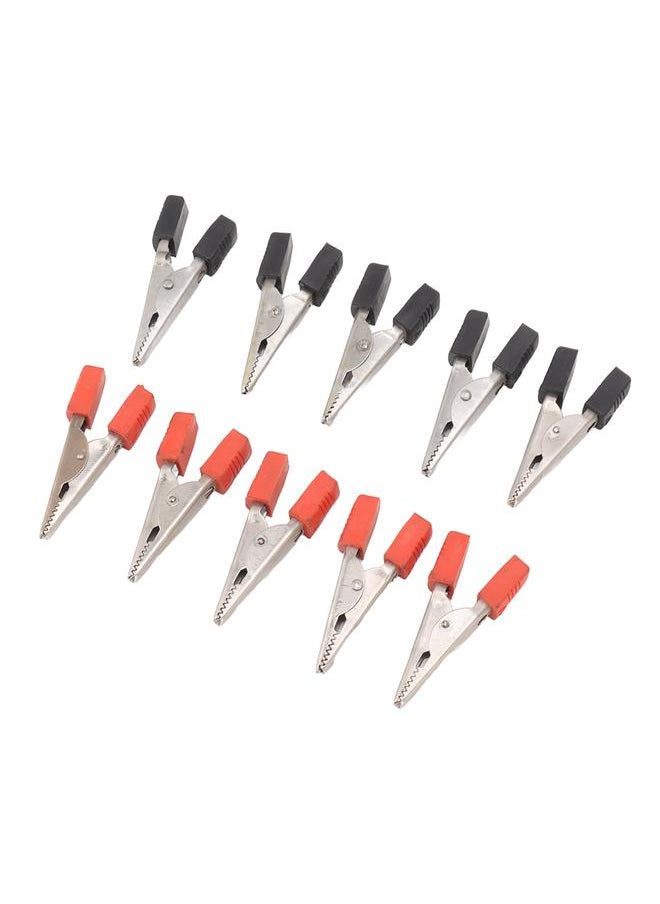 Thoraya 20 Pcs Crocodile Clip Red and Black 1cm Opening Electrical Test Clamp Stainless Steel Battery Cable Clips  - Image 5