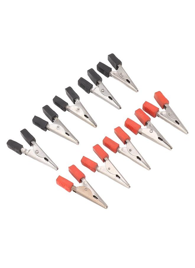Thoraya 20 Pcs Crocodile Clip Red and Black 1cm Opening Electrical Test Clamp Stainless Steel Battery Cable Clips  - Image 2