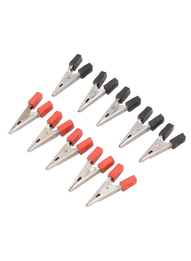 Thoraya 20 Pcs Crocodile Clip Red and Black 1cm Opening Electrical Test Clamp Stainless Steel Battery Cable Clips  - Image 4
