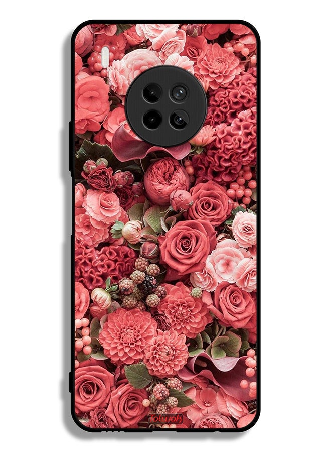 Tolwak Huawei Y9a Protective Case Cover Peach Roses - Image 2