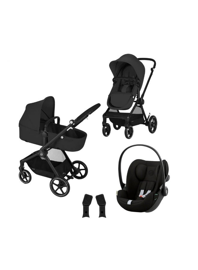 Cybex - EOS Travel System Moon Black (Frame Black) - Cloud G Magic Black - Image 1