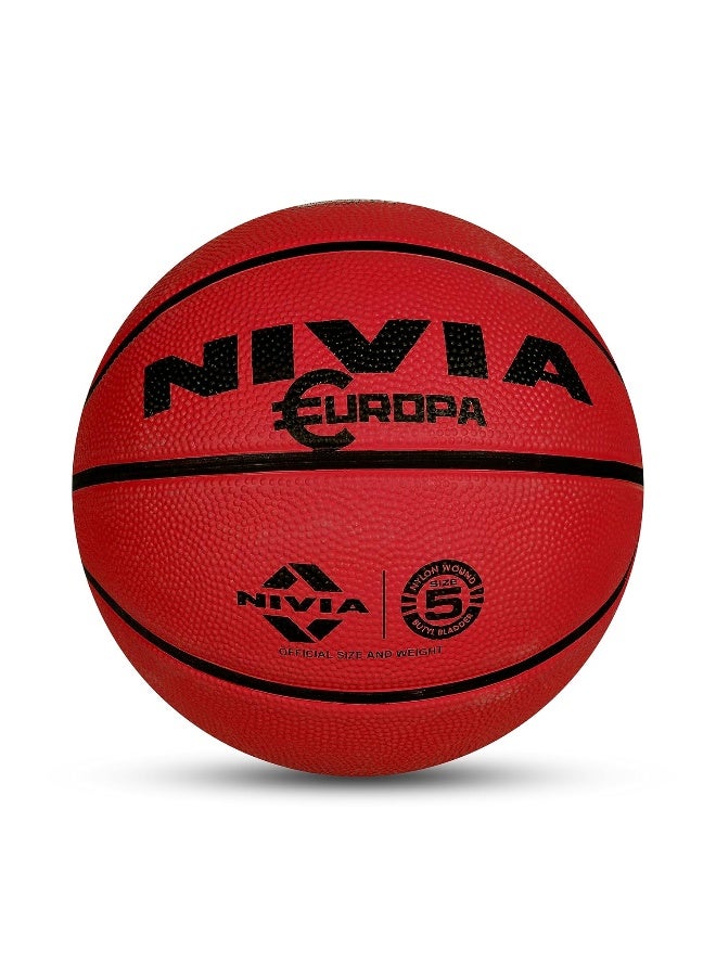 نيفيا كرة سلة يوروبا، وفقًا للمعايير الأساسية، 8 ألواح، مطاط متين مصبوب، مثانة ملفوفة بخيوط بوتيل، للعب على جميع الأسطح الداخلية والخارجية (المقاس - 5، متنوع) - Image 5