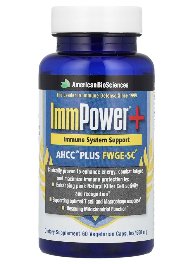 American BioSciences ImmPower®+ AHCC® Plus FWGE-SC® 60 Vegetarian Capsules