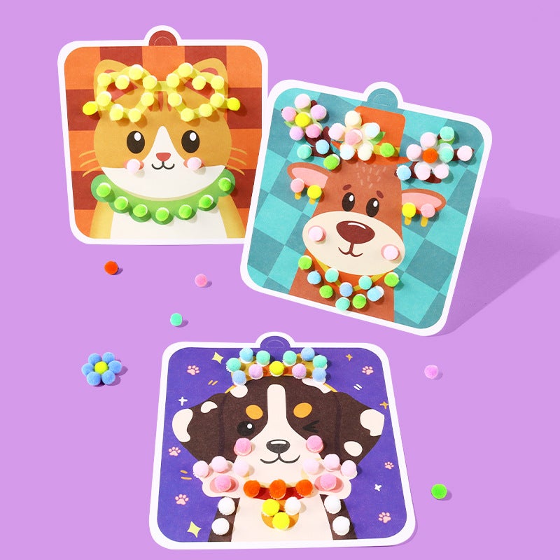 Children's DIY Pom-Pom Painting Kit, Creative Toy for Parent-Child Interaction - Image 3