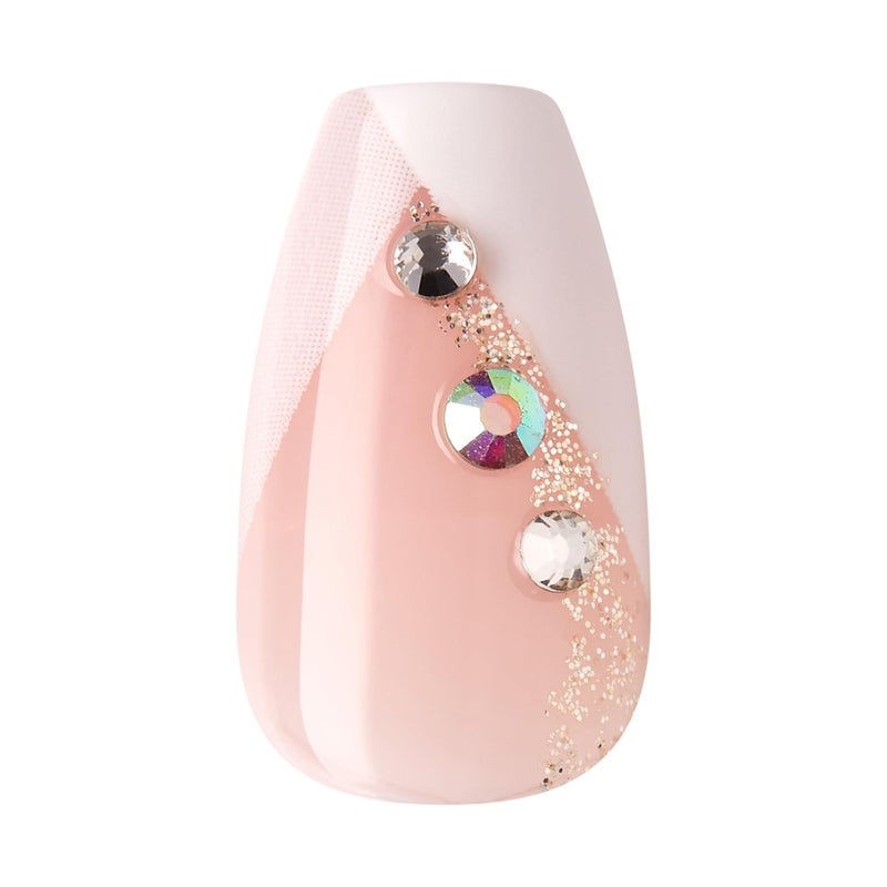 Impress KISS imPRESS No Glue Mani Press On Nails, French, 'Glimpse', White, Medium Size, Coffin Shape, Includes 30 Nails, Prep Pad, Instructions Sheet, 1 Manicure Stick, 1 Mini File - Image 5