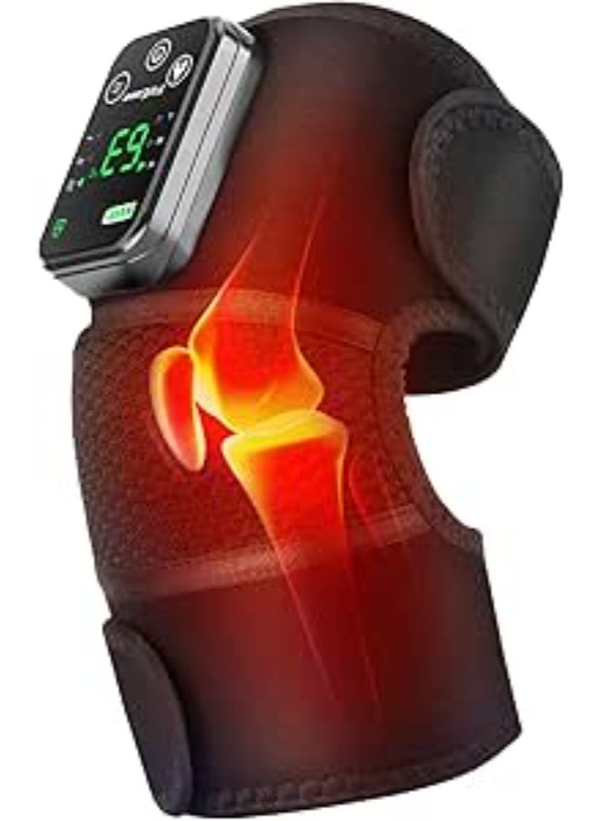 جهاز تدليك ركبة للتدفئة لاسلكي قابل لإعادة الشحن بالاهتزاز لتخفيف آلام الركبة والكتف والكوع ودعم الركبة لالتهاب المفاصل - Image 1