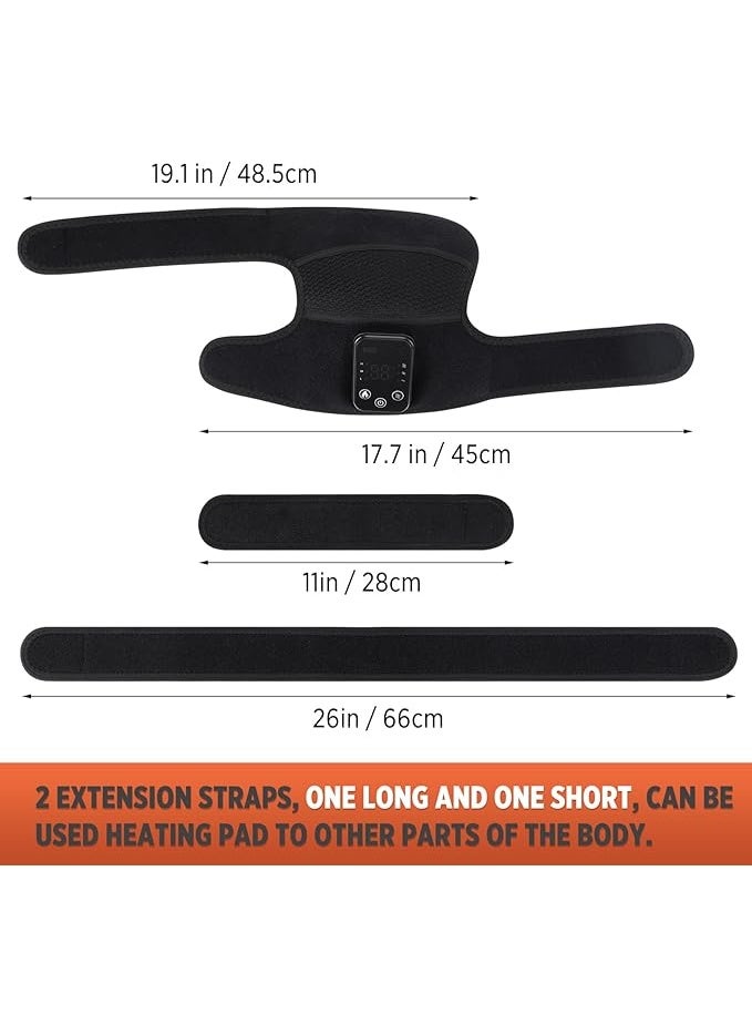 جهاز تدليك ركبة للتدفئة لاسلكي قابل لإعادة الشحن بالاهتزاز لتخفيف آلام الركبة والكتف والكوع ودعم الركبة لالتهاب المفاصل - Image 3