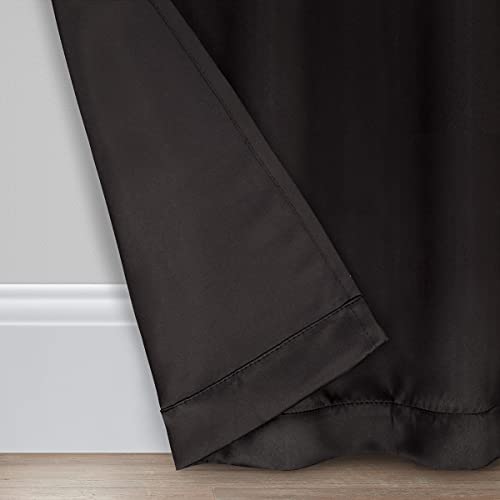 ECLIPSE Blackout Curtains for Bedroom-Darrell 37" x 63" Insulated Darkening Single Panel Rod Pocket Window Treatment Living Room, Black - Image 3