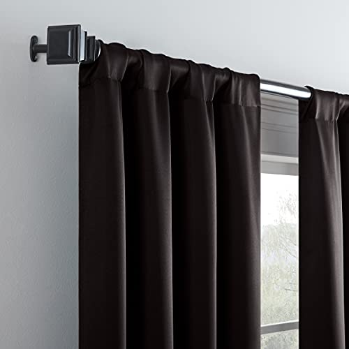 ECLIPSE Blackout Curtains for Bedroom-Darrell 37" x 63" Insulated Darkening Single Panel Rod Pocket Window Treatment Living Room, Black - Image 2