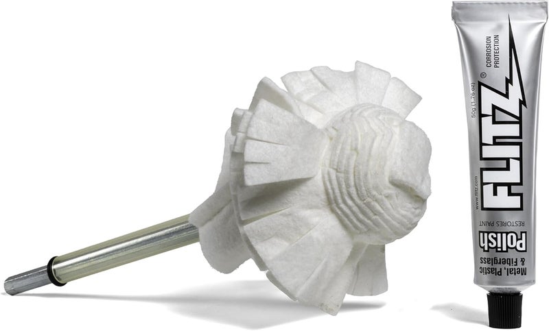 Flitz Buff Ball w 176oz Metal Polish Paste  2in Drill Buffer Polisher Attachment for Any 38in Drill  SelfCooling Washable Polishing Ball to Buff Shine  Protect All Metals Plastics 1 Pack