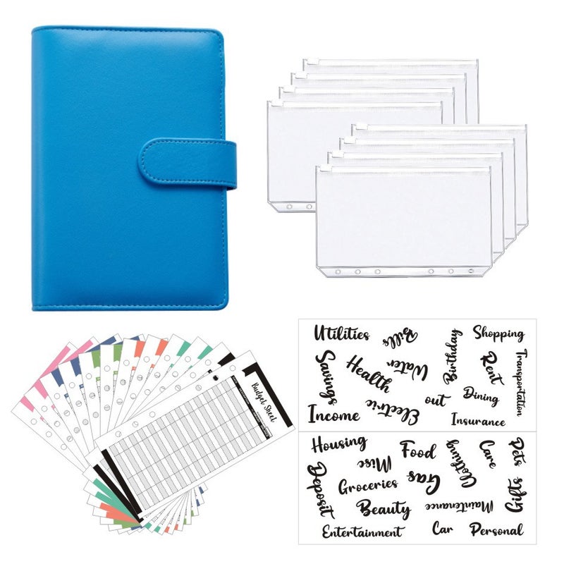 Spot A6 Binder Zipper Bag Macaron Notebook Leather Pu Binder Cash Budget Hand Ledger - Image 1