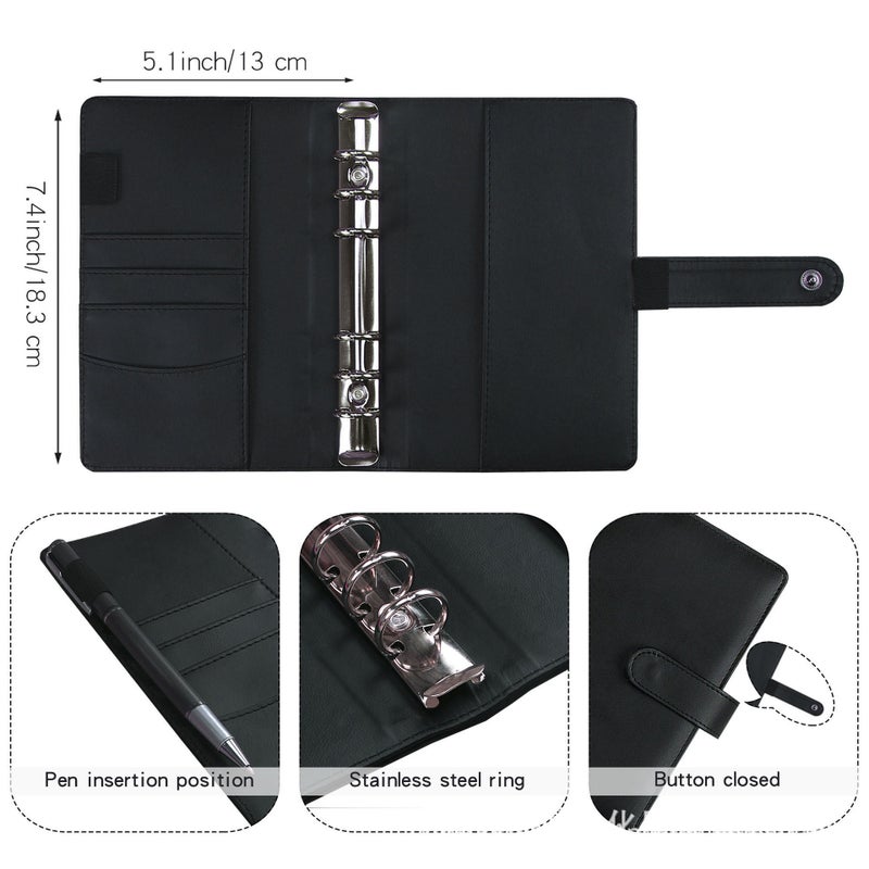 Spot A6 Binder Zipper Bag Macaron Notebook Leather Pu Binder Cash Budget Hand Ledger - Image 4