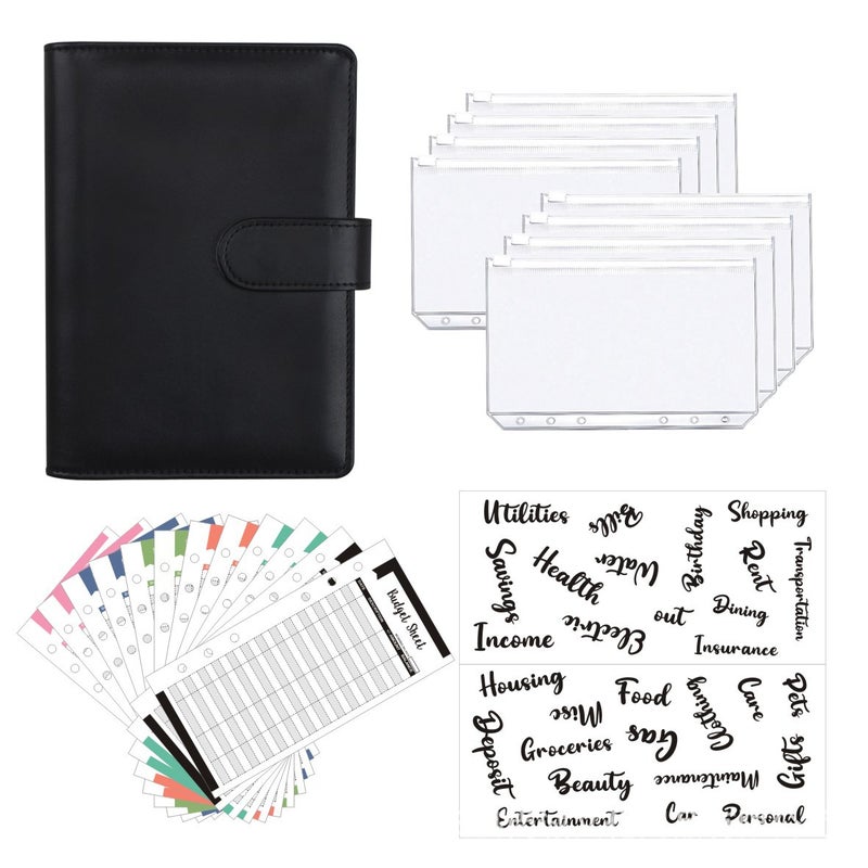 Spot A6 Binder Zipper Bag Macaron Notebook Leather Pu Binder Cash Budget Hand Ledger - Image 2