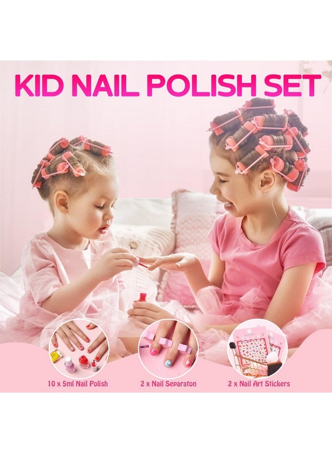 TOMICCA Kids Nail Polish Set Non Toxic Quick Dry Waterbased Peeloff 10 Colors Toddler Nail Polish Kit Natural Safe Quick Diy Nail Polish Gifts Kit For Girls Ages 5+ Gift - Image 2