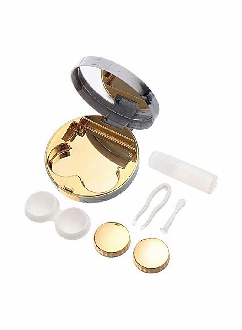 Y&D Contact Lens Case, Container Kit Set Contacts Hard Case Travel & Home Mirror with Bottle Tweezers Holder  - Image 1