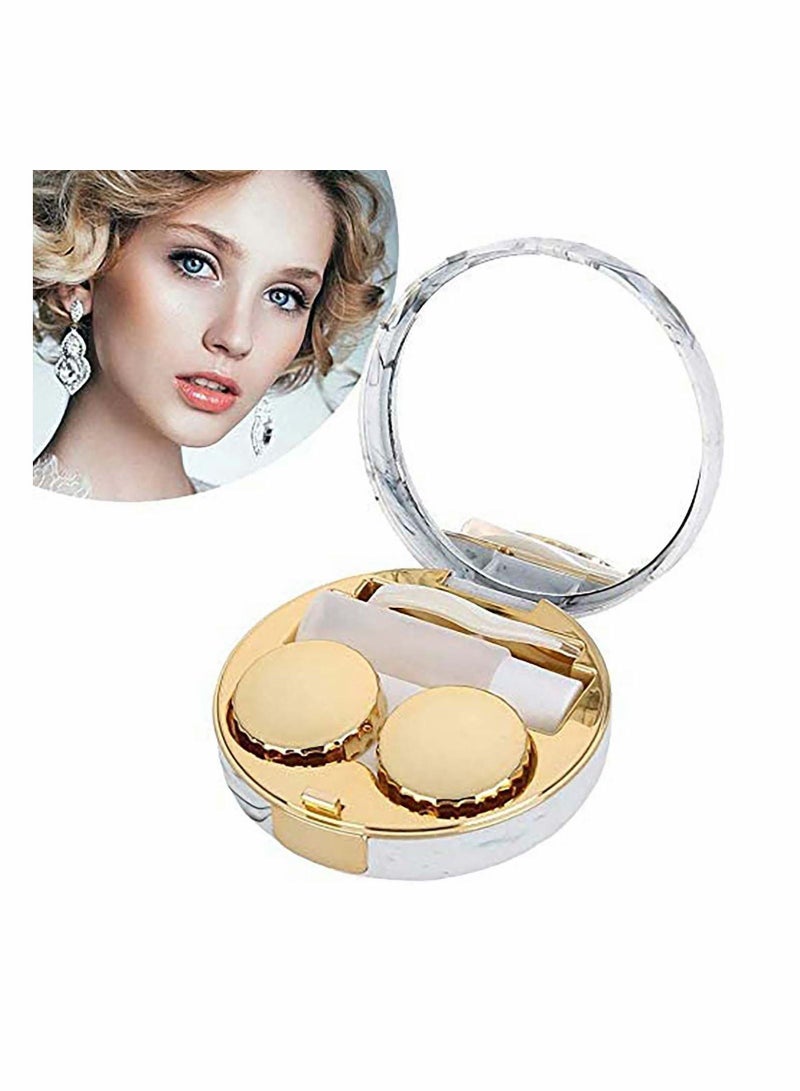Y&D Contact Lens Case, Container Kit Set Contacts Hard Case Travel & Home Mirror with Bottle Tweezers Holder  - Image 4
