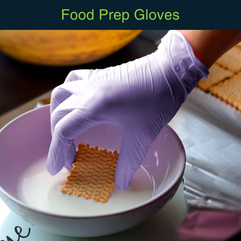 FifthPulse Lilac Nitrile Disposable Gloves - 100 Count - 3 Mil Nitrile Gloves Small - Powder and Latex Free Rubber Gloves - Surgical Medical Exam Gloves - Food Safe Cooking Gloves - Image 3