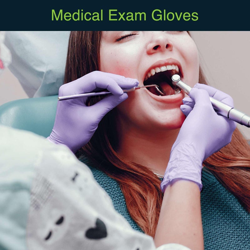 FifthPulse Lilac Nitrile Disposable Gloves - 100 Count - 3 Mil Nitrile Gloves Small - Powder and Latex Free Rubber Gloves - Surgical Medical Exam Gloves - Food Safe Cooking Gloves - Image 2