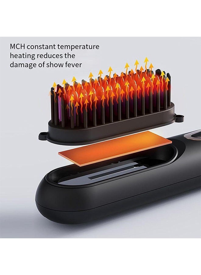 2-in-1 Hair Straightener Brushes and Curling Comb, Rechargeable Electric Hair Comb for Women and Girls, Heat Pressing Smoothing Brush for Styling - Image 5