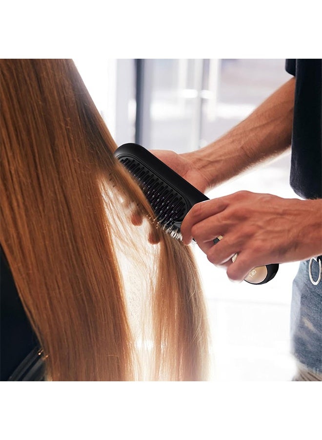 2-in-1 Hair Straightener Brushes and Curling Comb, Rechargeable Electric Hair Comb for Women and Girls, Heat Pressing Smoothing Brush for Styling - Image 3