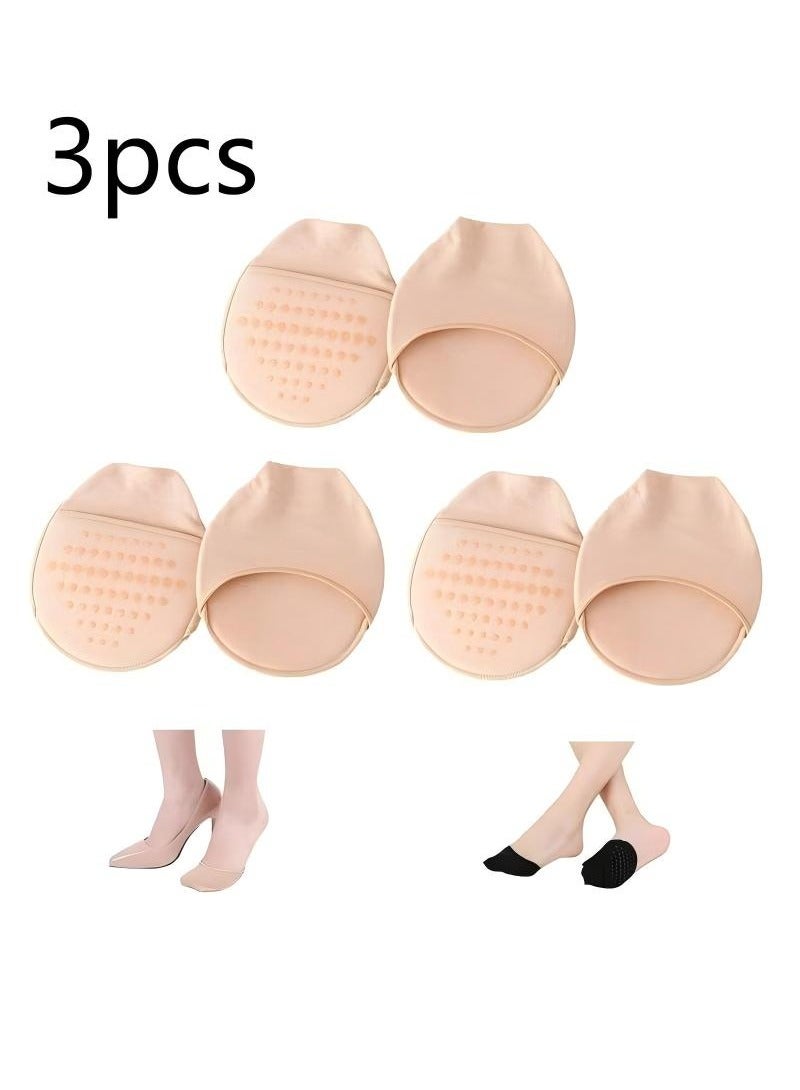 Women's Ball of Foot Cushion Socks, Toe Cover Padding Liners, No-Show Half Socks with Sponge Cushion - Image 1