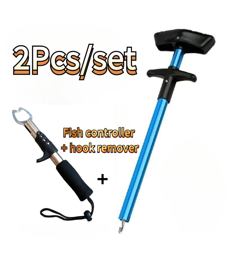 Red 2pcs T Shaped Aluminum Alloy Fish Hook Remover Set - Image 4