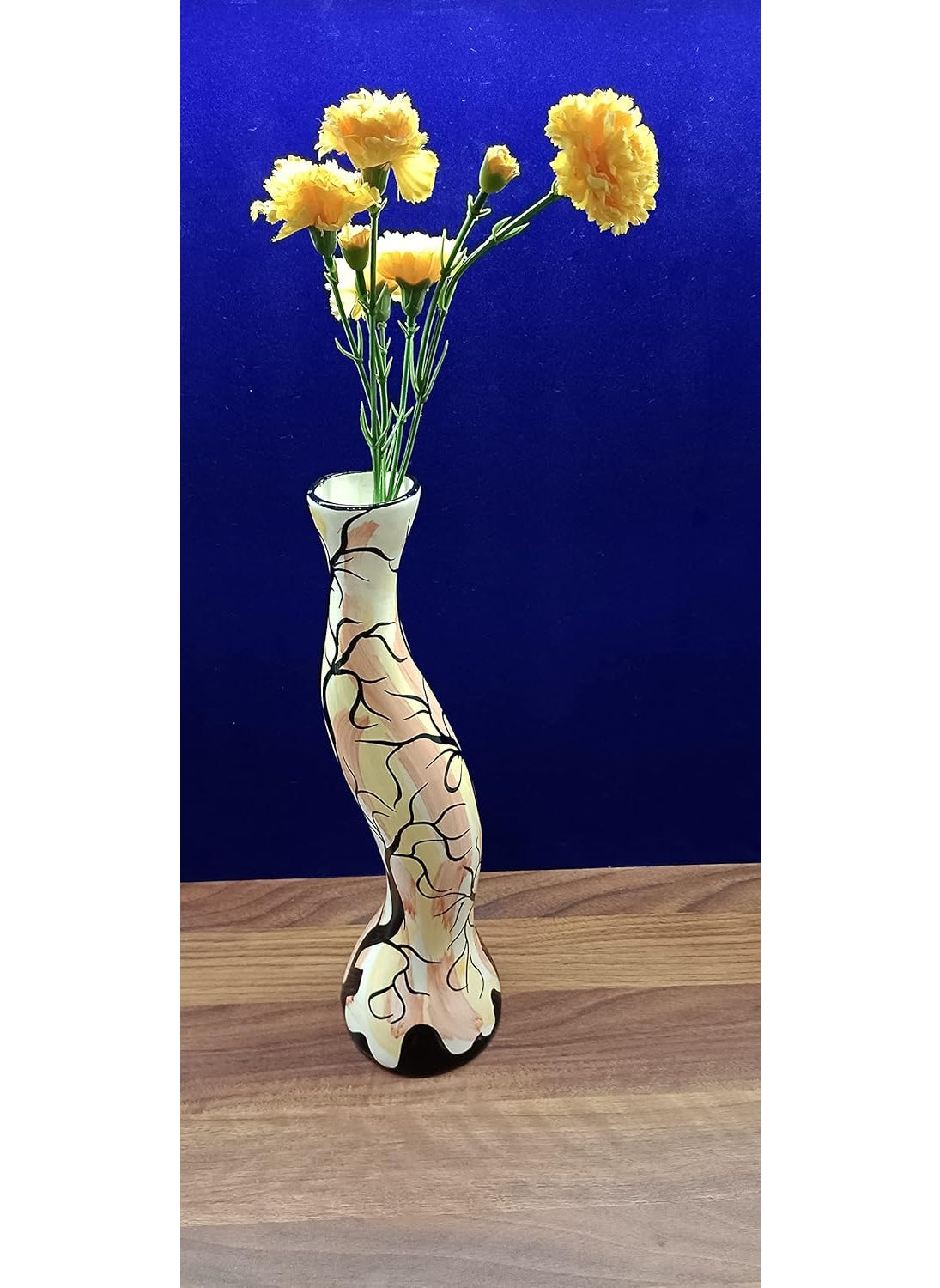 Caffeine Caffeine Ceramic Handmade Multi Color Tree Printed Flower vase (Set of 1)  - Image 2