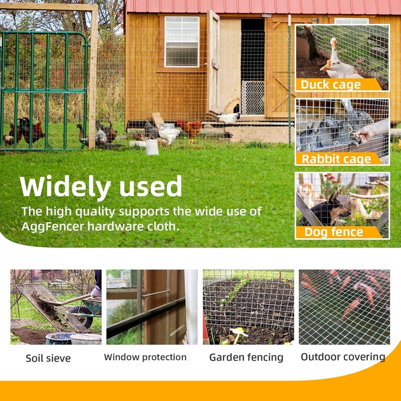 AggFencer 36in x 10ft Black Hardware Cloth 1/8 inch 27Ga PVC Coated Wire Mesh Vinyl Coated Galvanized Wire Mesh Screen Roll, Welded Metal Chicken Wire Fencing, for Garden Plant Fencing Bee Screen - Image 5