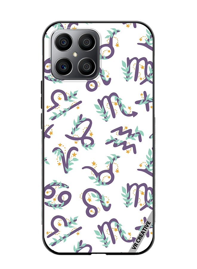 VR CREATIVE Protective Case Cover For Honor X8 Cute Vector Pattern With Zodiac Sign Design Multicolour