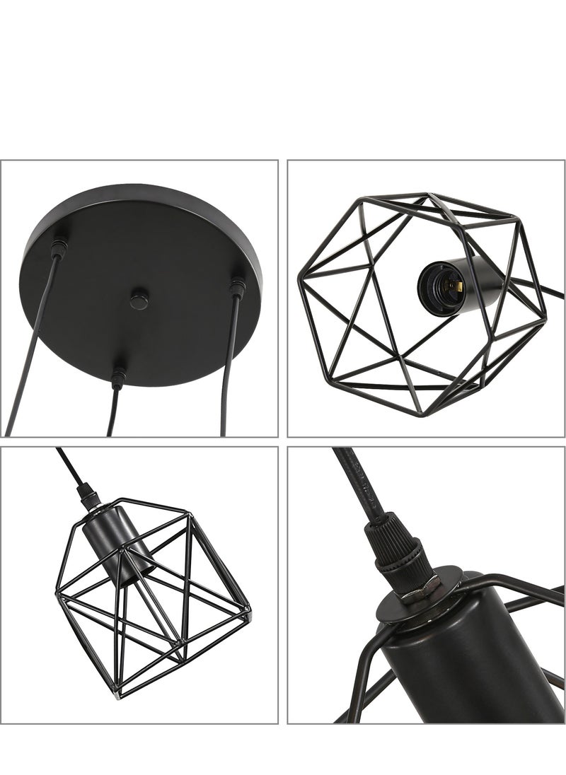 Comely Black 3 Lights Industrial Pendant Light with 120cm Adjustable Cable / Bulb Not Included  - Image 3