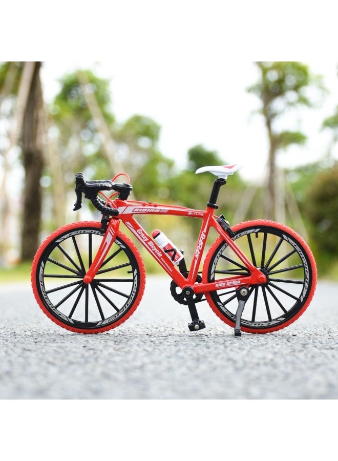 For 1:8 Simulation Alloy Mountain Bike Speed Reduction Bicycle Model Mini Bicycle Toy Ornaments-Color:Gray-bent Handlebar Bicycle  - Image 4