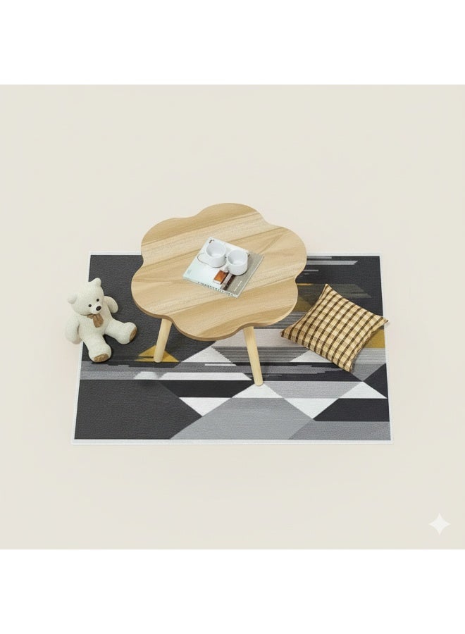 واو طاولة جانبية على شكل سحابة واو - طاولة جانبية وطاولة قهوة أنيقة من الخشب الصلب لغرفة المعيشة، وغرفة النوم، وغرفة الأطفال، والمساحات الصغيرة (لون خشب البلوط الفاتح) - Image 4