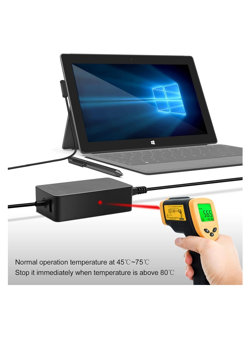 Surface Pro Charger 65W 15V 4A Microsoft Surface Laptop Power Supply for Surface Pro 8/Pro 7/Pro 7+/Pro 6/Pro 5/Pro 4/Pro 3/X, Surface Laptop /4/3/2, Surface Go 3/2, Surface Book 3/2, with USB Port