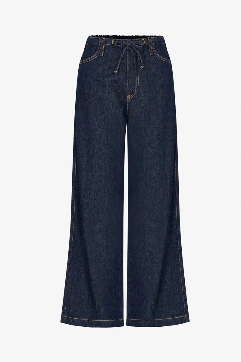 Penti Dark Blue Denim PENTI Denim Straight-Leg Trousers for Women | Best Price UAE