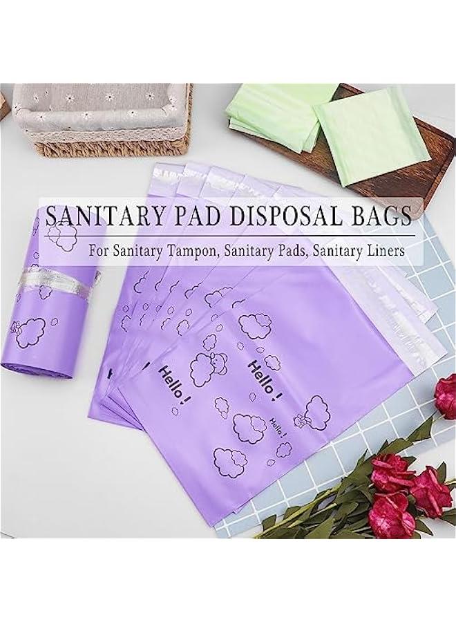 Arabest Cute Purple Sanitary Pad Disposal Bags - Pack of 200, 7x12inches Opaque Feminine Hygiene Disposal Bags for Tampons, Liners  - Image 3