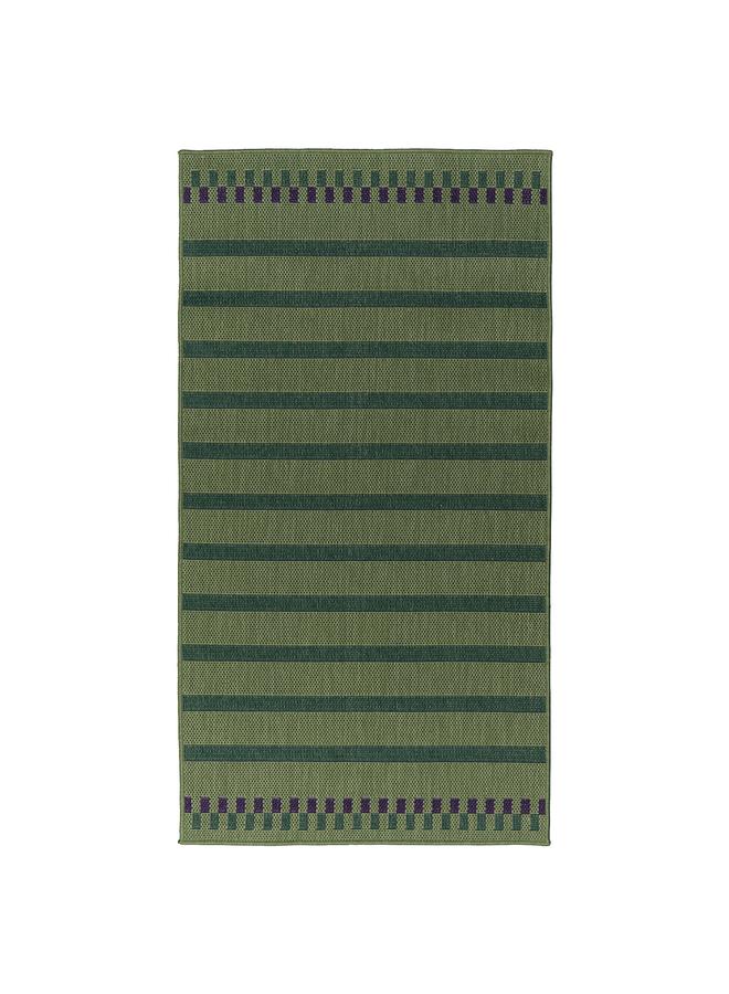 Green Tiger Rug flatwoven, in/outdoor, green purple/striped, 80x150 cm - Image 1