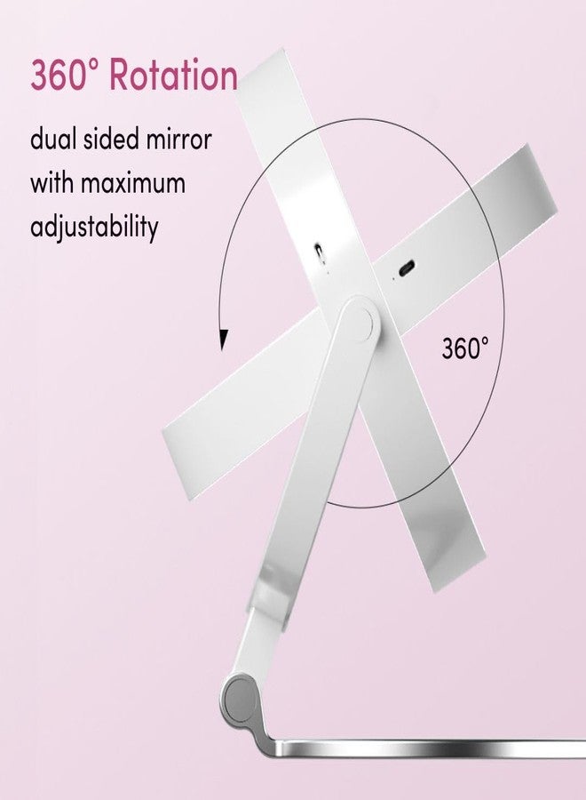 Fancii Travel Magnifying Mirror 10x /1x with Lights, Rechargeable | 9-Inch Extra Large LED Lighted Makeup Mirror, Folding Double Sided Portable Vanity Mirror, 3 Light Settings, Touch Sensor (Sadie) - Image 5