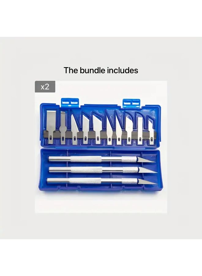 13 Pcs Precision Engraving Blade Set Durable Stainless Steel Non Recyclable Handle For Paper Cutting And Model Making With Storage Box - Image 5