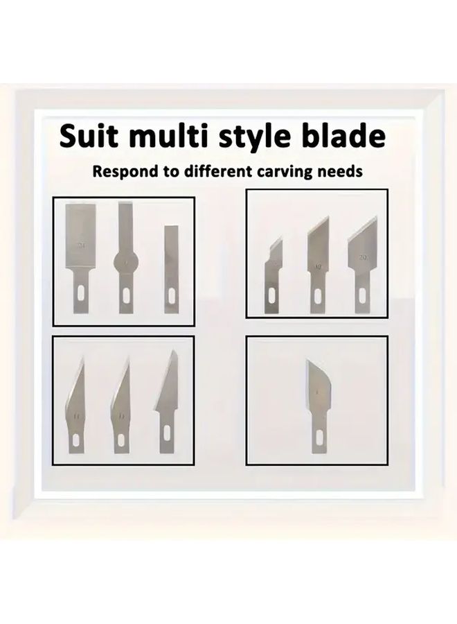 13 Pcs Precision Engraving Blade Set Durable Stainless Steel Non Recyclable Handle For Paper Cutting And Model Making With Storage Box - Image 4