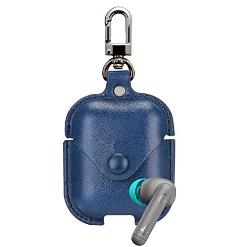 Meyaar Leather Case Cover Only Compatible with Boat Airdopes 141 & Boat Airdopes 148 (Earbuds Not Included) (Leather Blue) (NOT Made for 141 ANC) - Image 1