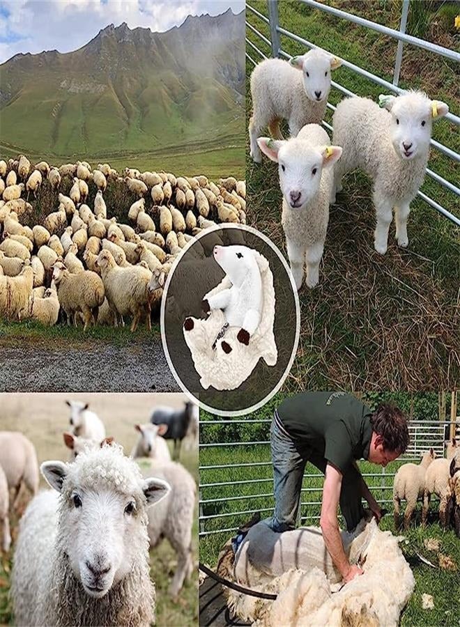 لطيف وحلق الأغنام محشوة الحيوانات بطاقة نجاح باهر الحملان أفخم لعبة إعطاء هدية للنساء والفتيات والفتيان والأطفال الصغار زخارف أفخم الأغنام - Image 4