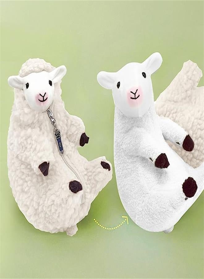 لطيف وحلق الأغنام محشوة الحيوانات بطاقة نجاح باهر الحملان أفخم لعبة إعطاء هدية للنساء والفتيات والفتيان والأطفال الصغار زخارف أفخم الأغنام - Image 2