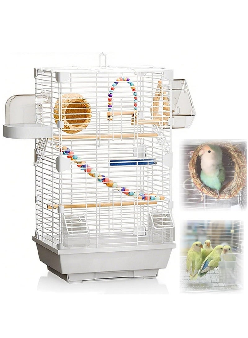 WALALLA Luxury Bird Mansion Cage Premium Avairy with Stand, Swing, Frosted Perches, Bath Tub, Nest Box, Transparent Breeding Cage, Feeder Bowls  Complete Accessories Ultimate Habitat for Parrots, Canaries Pet Birds - Image 1