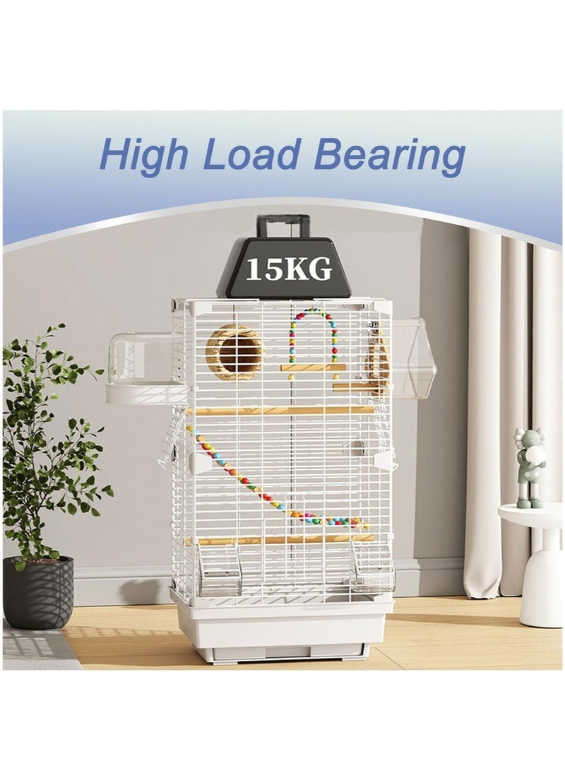 WALALLA Luxury Bird Mansion Cage Premium Avairy with Stand, Swing, Frosted Perches, Bath Tub, Nest Box, Transparent Breeding Cage, Feeder Bowls  Complete Accessories Ultimate Habitat for Parrots, Canaries Pet Birds - Image 2