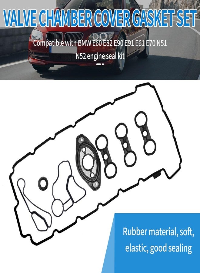 MDEOOSKY 11127552280 Engine Valve Cover Gasket, Camshaft Adjuster, Eccentric Shaft Actuator, Seal Oil Filter Adapter, Housing Oil Cooler, Seal Gasket Replacement for BMW E60 E82 E90 E91 E61 E70 N51 N52 Engine - Image 4