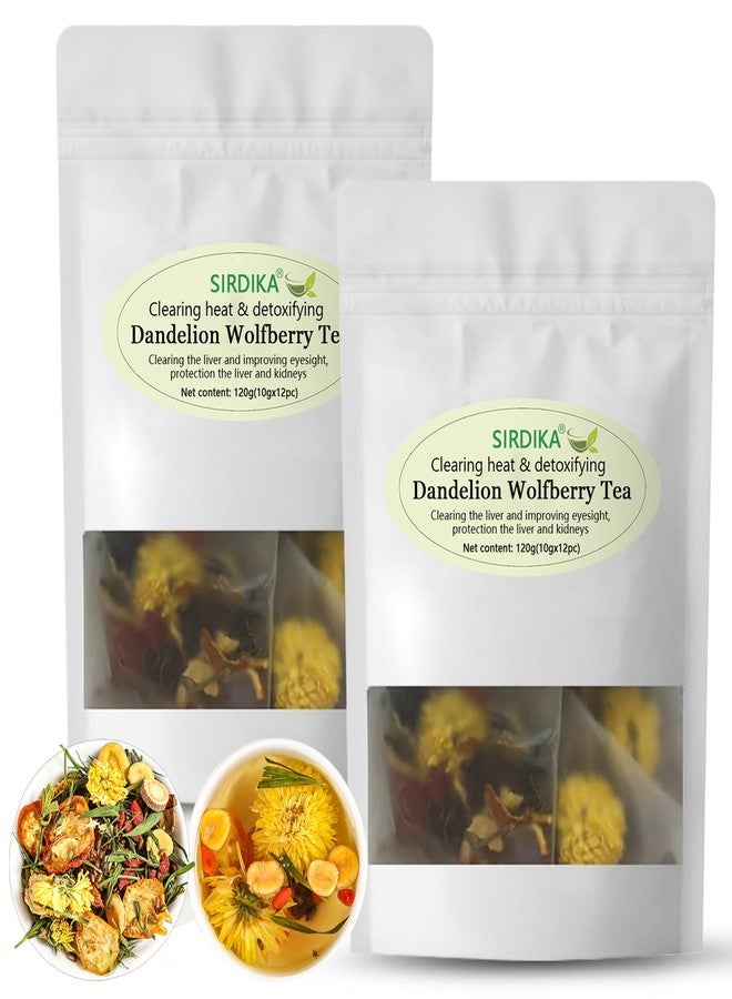 SIRDIKA Dandelion Wolfberry Tea - Kidneys & Liver Health Tea, Seven Herbal Ingredients Natural Blend, Dandelion Chinese Wolfberry Tea Bags Organic 120g/12PC (2Bag(24Pcs)) - Image 1